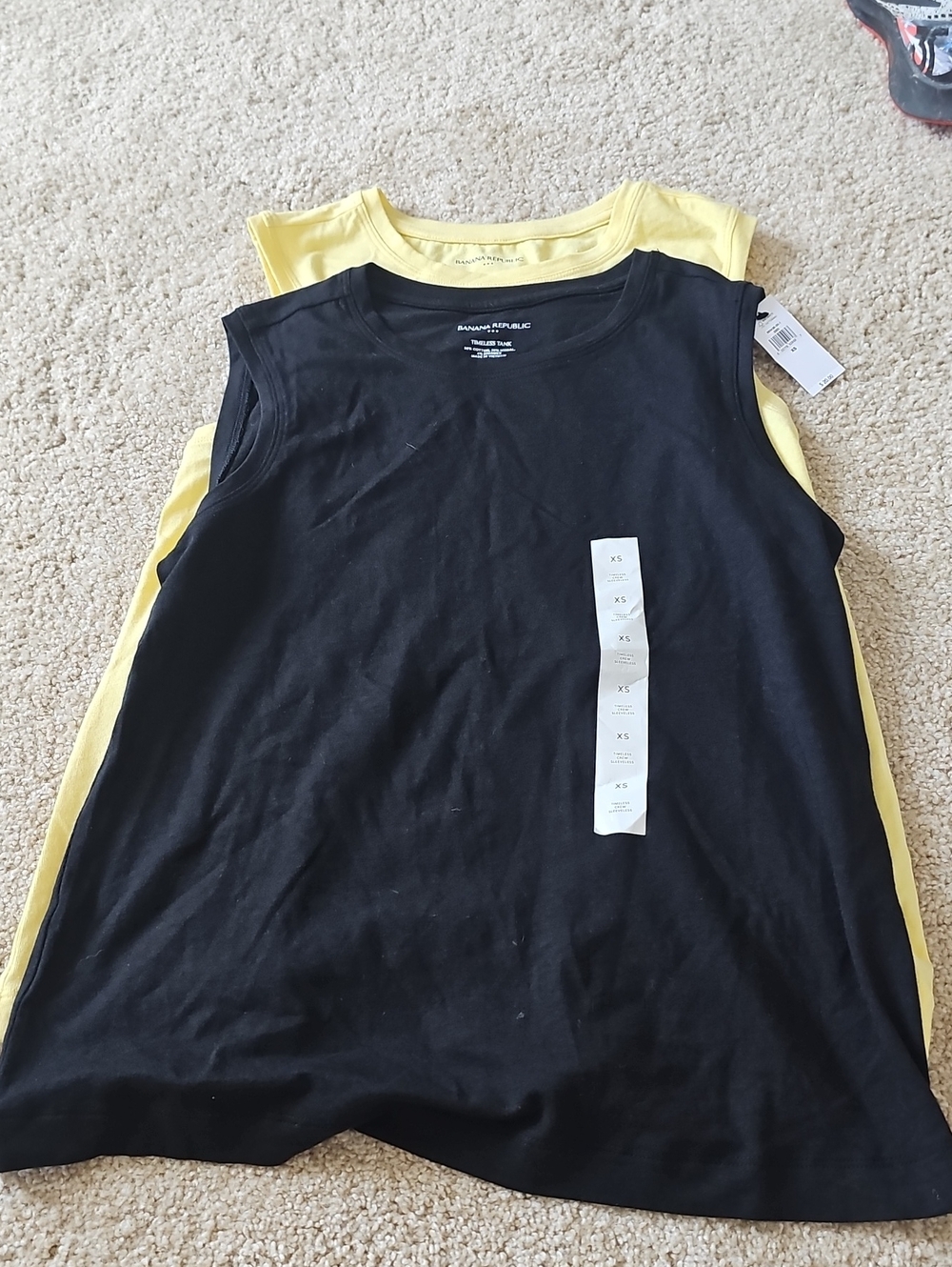 Banana Republic Layered Muscle Tee - Black and Yellow